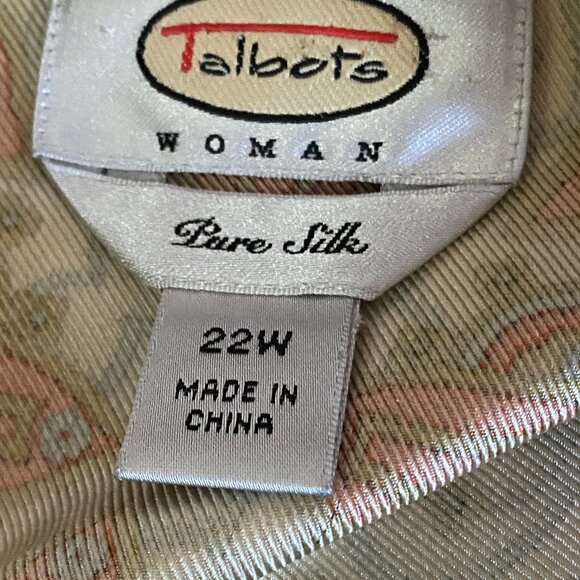 NEW CHICO'S SILK MULTICOLOR PAISLEY PRINT TUNIC BLOUSE SIZE: 22 - Picture 7 of 7